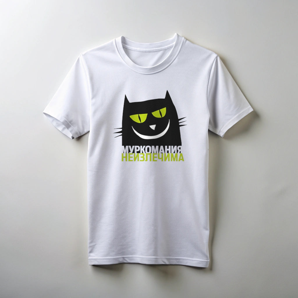 חולצת טריקו מודפסת "Муркомания"