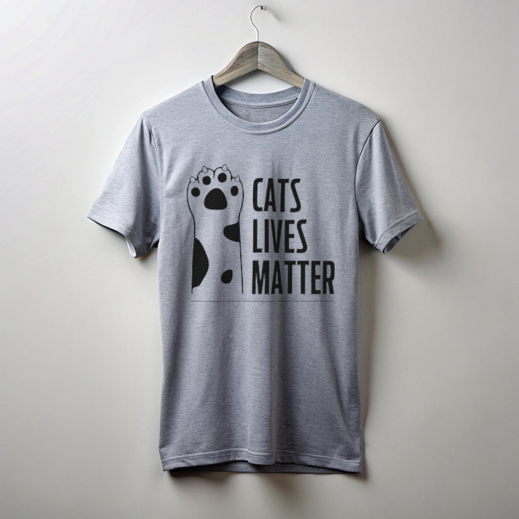 חולצת טריקו מודפסת "Cat Lives Matter Too
