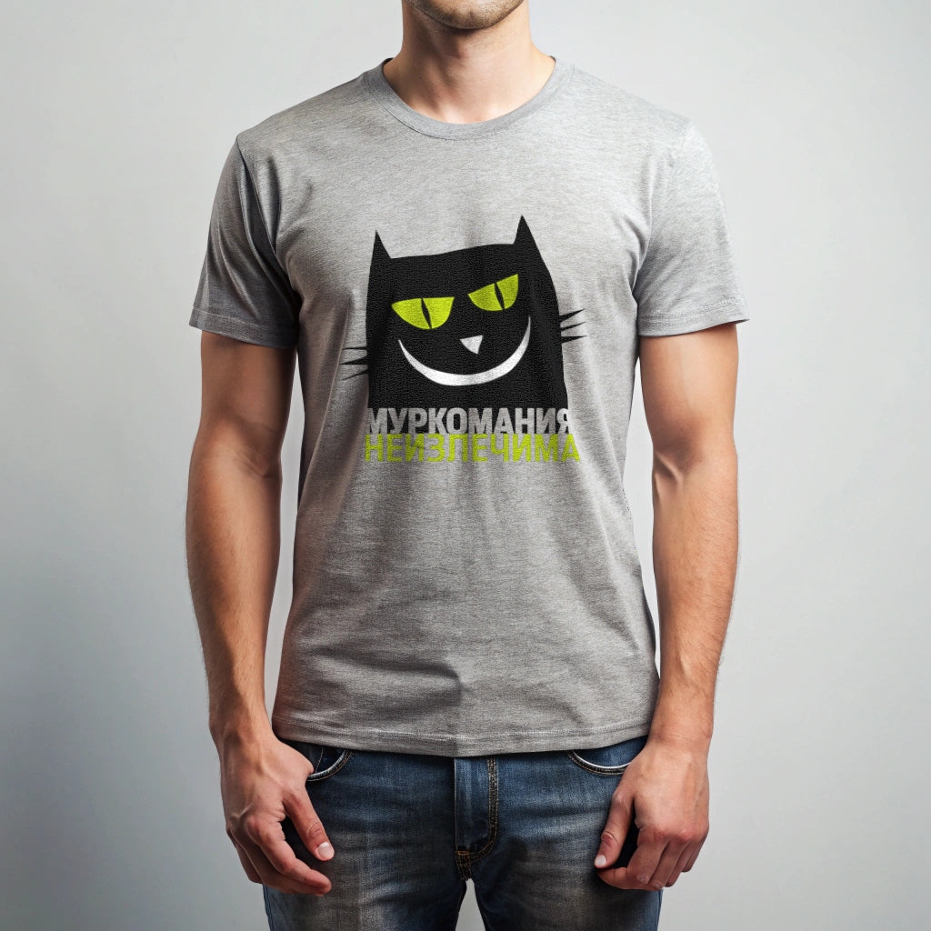 חולצת טריקו מודפסת "Муркомания"