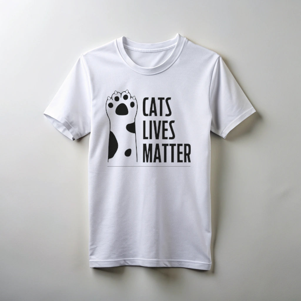 חולצת טריקו מודפסת "Cat Lives Matter Too