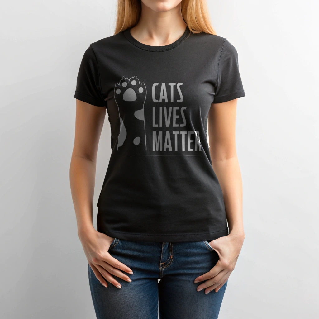 חולצת טריקו מודפסת "Cat Lives Matter Too