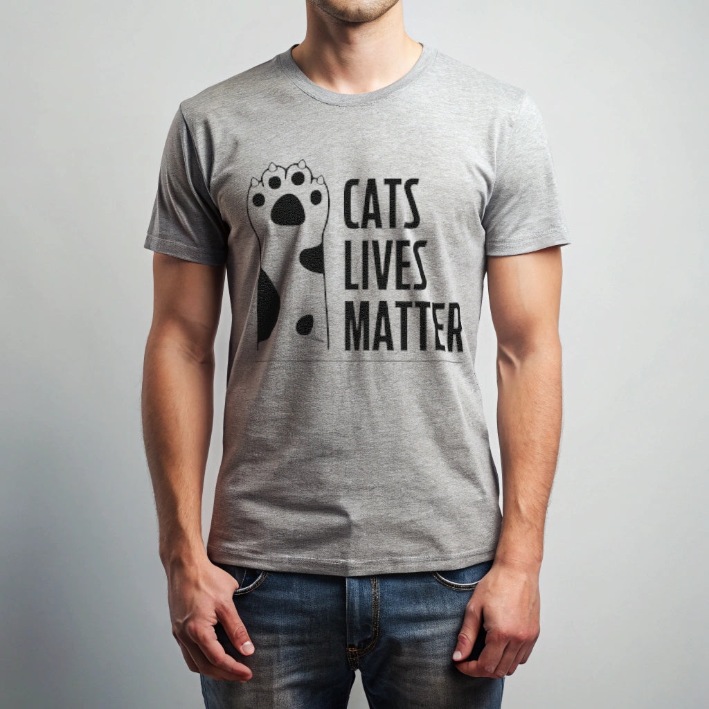 חולצת טריקו מודפסת "Cat Lives Matter Too