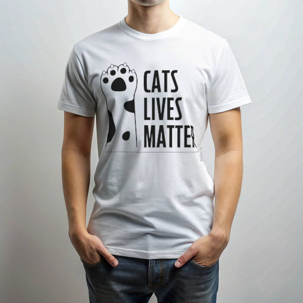 חולצת טריקו מודפסת "Cat Lives Matter Too