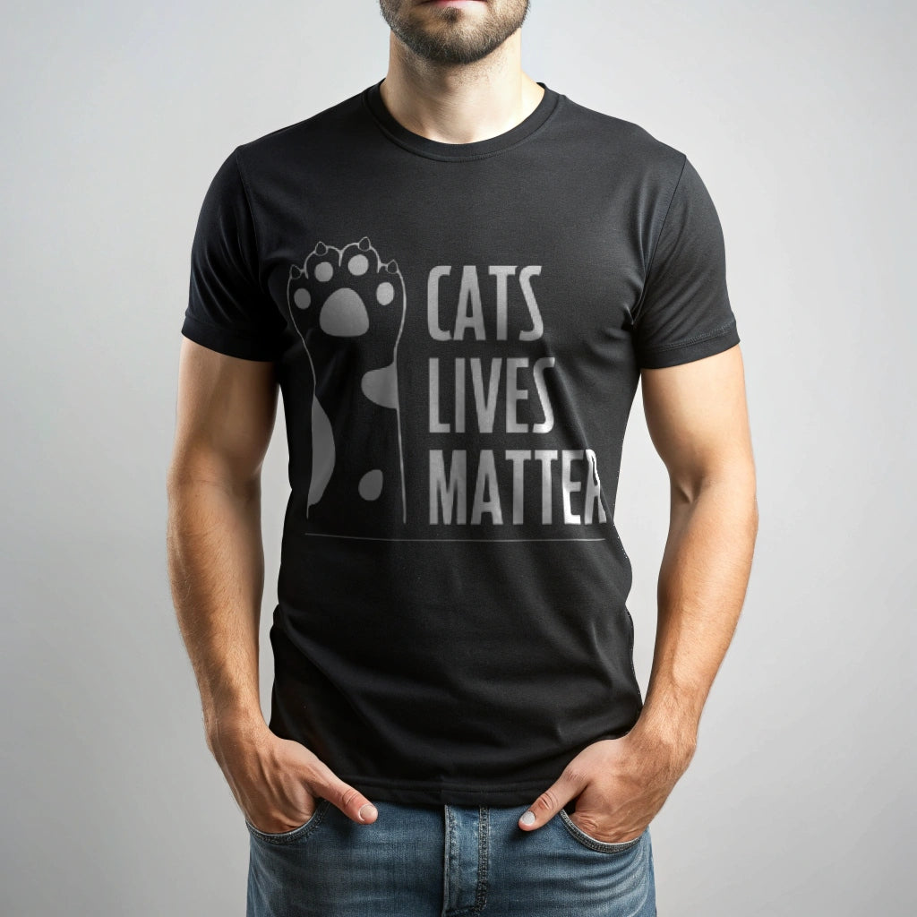חולצת טריקו מודפסת "Cat Lives Matter Too