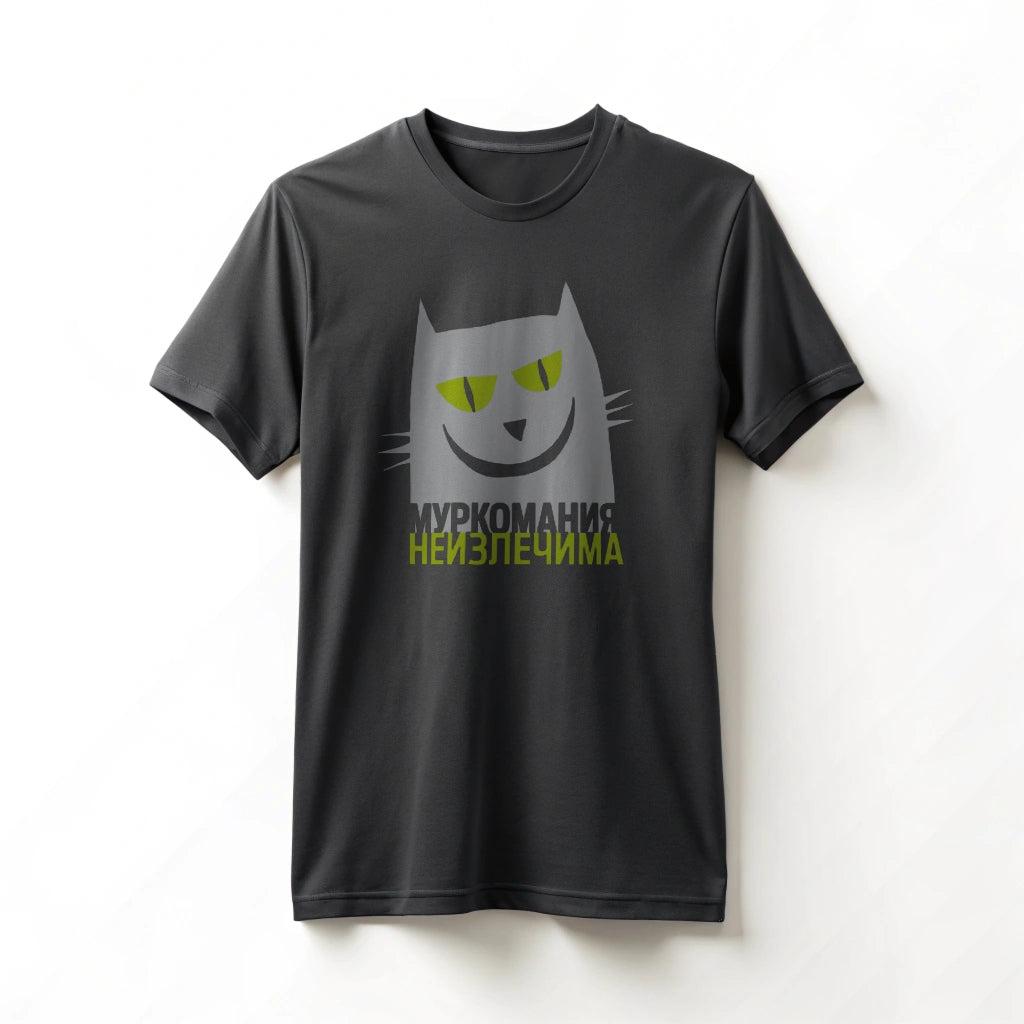 חולצת טריקו מודפסת "Муркомания"