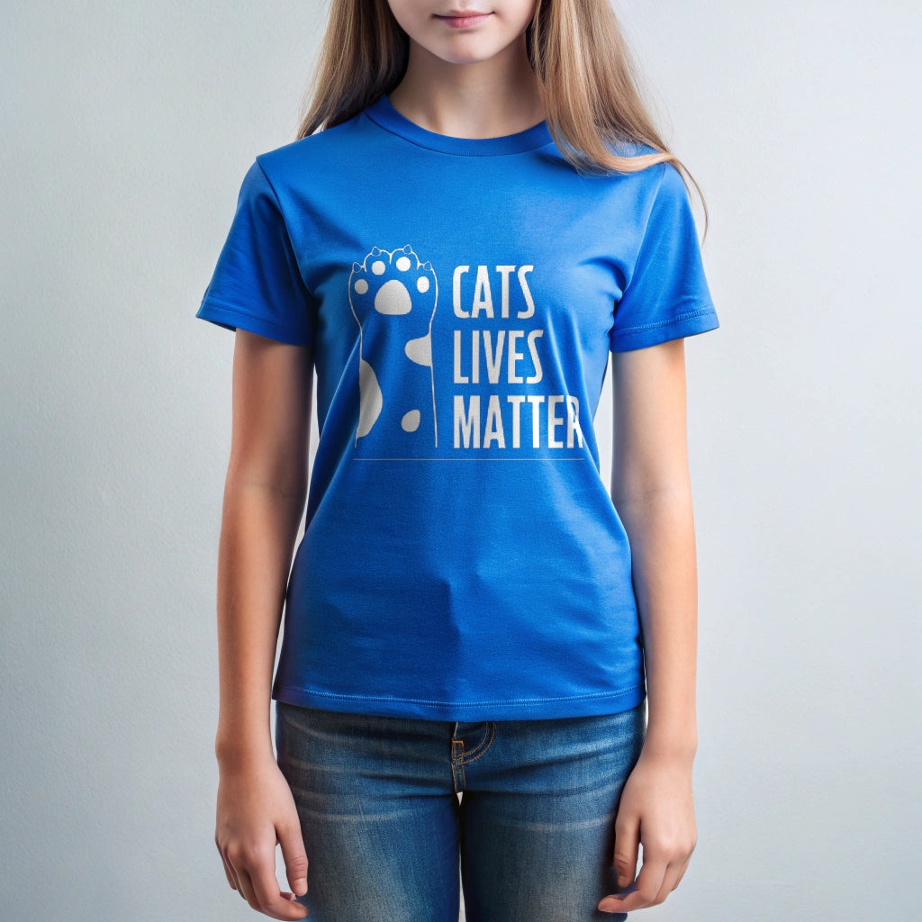 חולצת טריקו מודפסת "Cat Lives Matter Too