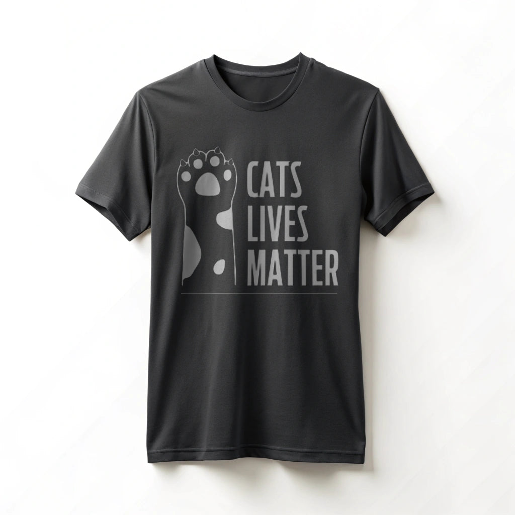 חולצת טריקו מודפסת "Cat Lives Matter Too
