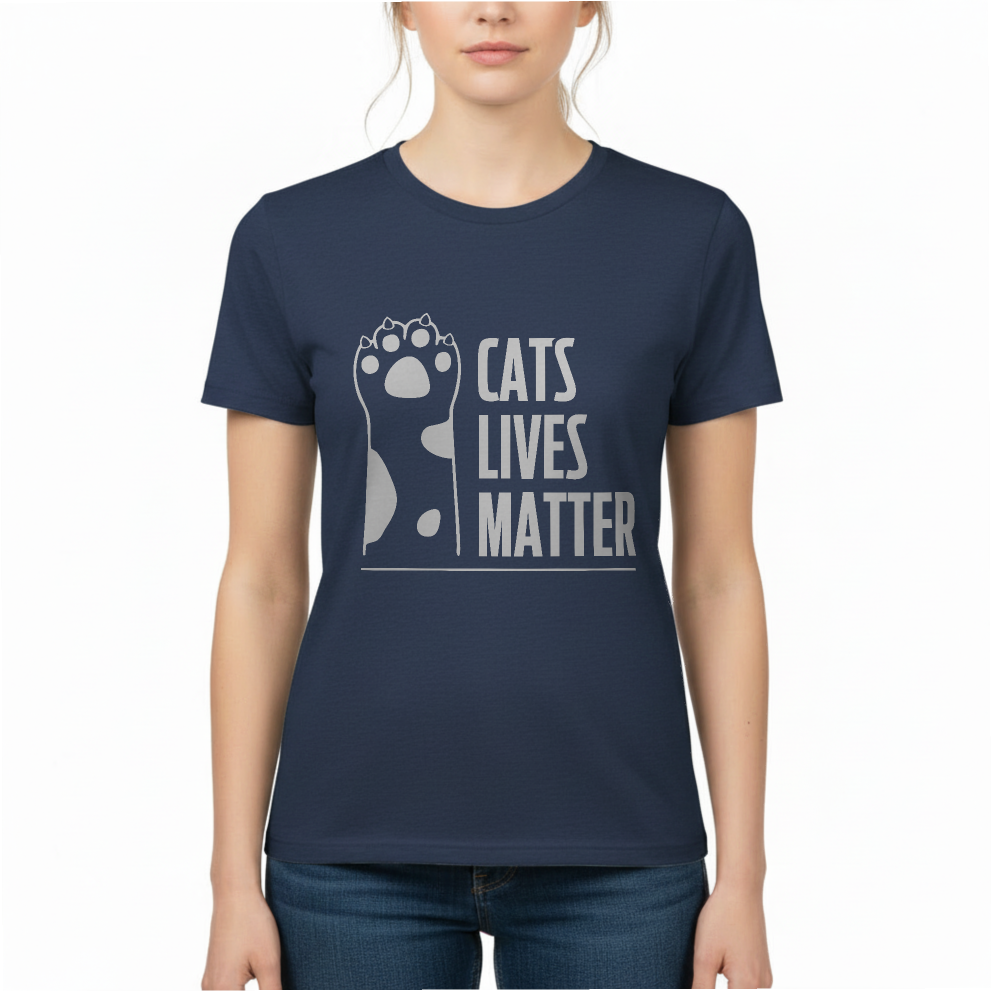 Футболка с принтом Cat Lives Matter Too 